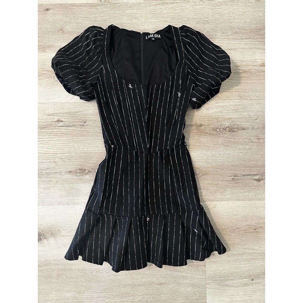 Chelsey Puff Sleeve Pinstripe Minidress I.AM.GIA size XS